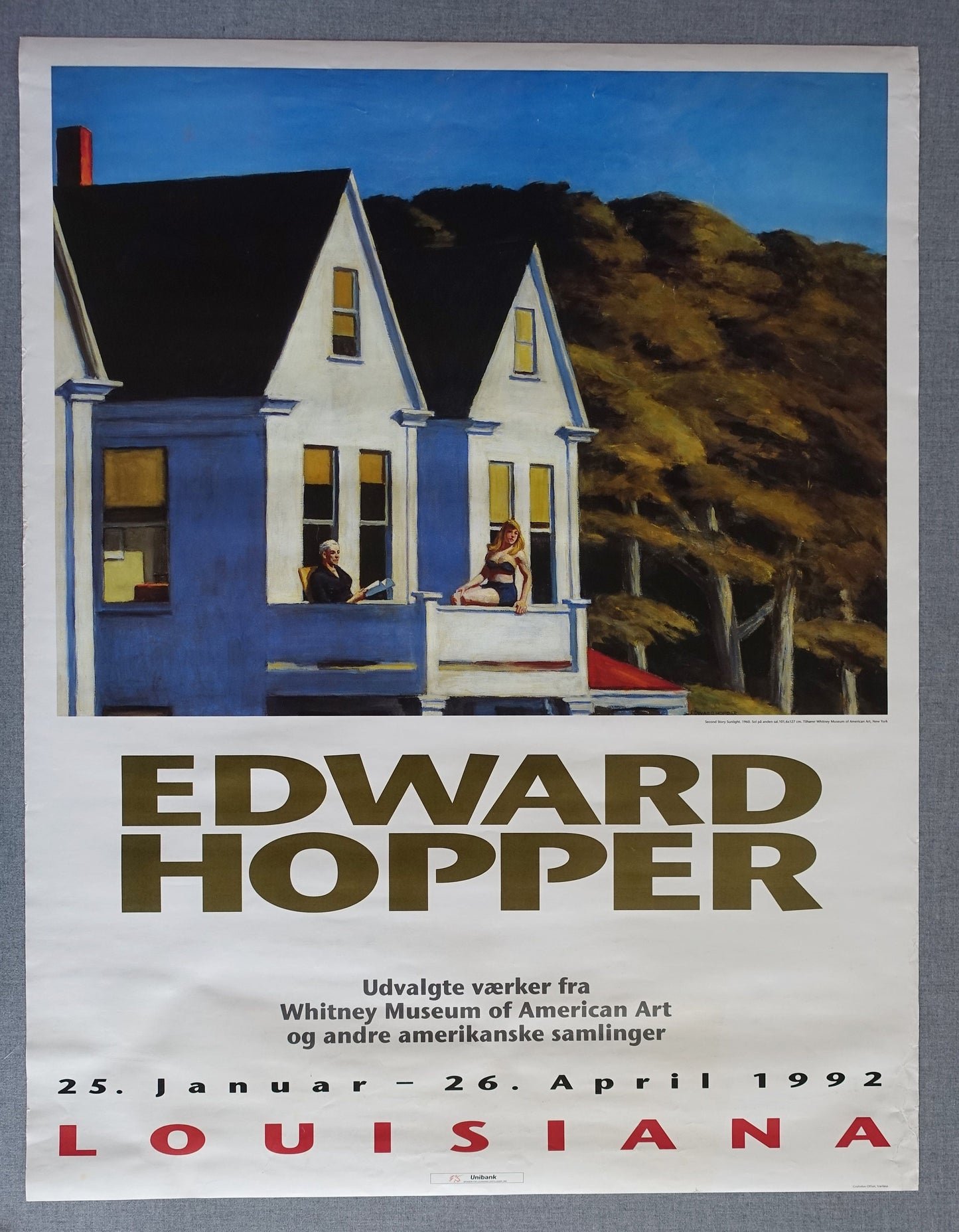 1992 Edward Hopper at Louisiana Museum of Modern Art - Original Vintage Poster