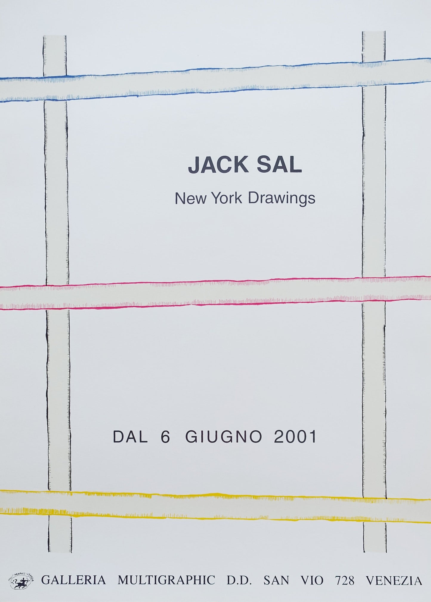 2001 Jack Sal New York Drawings Exhibition Poster - Original Vintage Poster