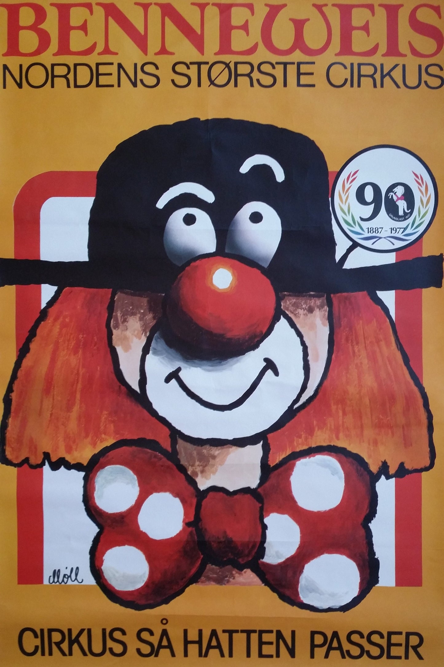1977 Circus Benneweis "90 Years Anniversary" - Original Vintage Poster