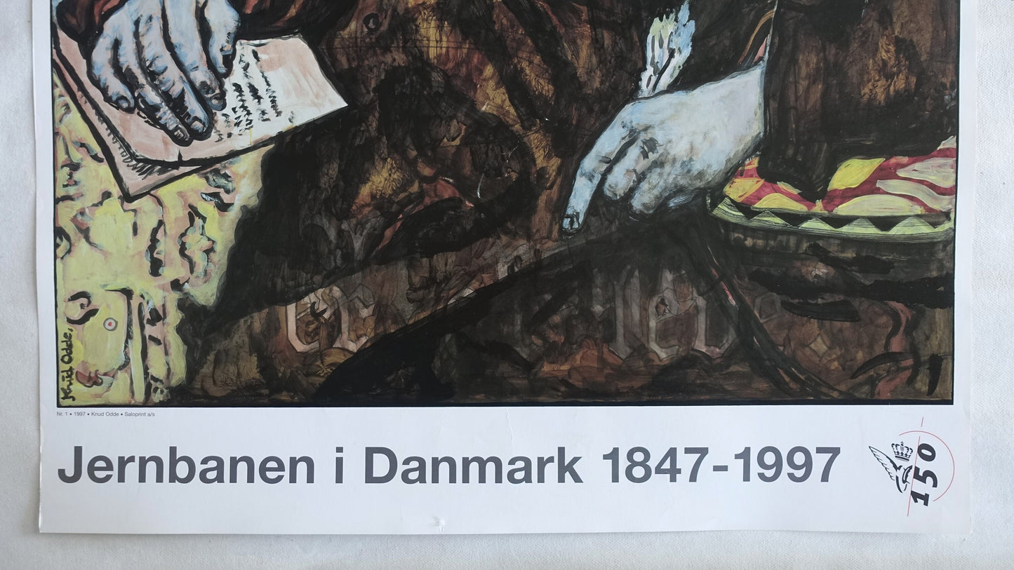 1997 Danish Railway Advertisement feat. Hans Christian Andersen No 1 - Original Vintage Poster