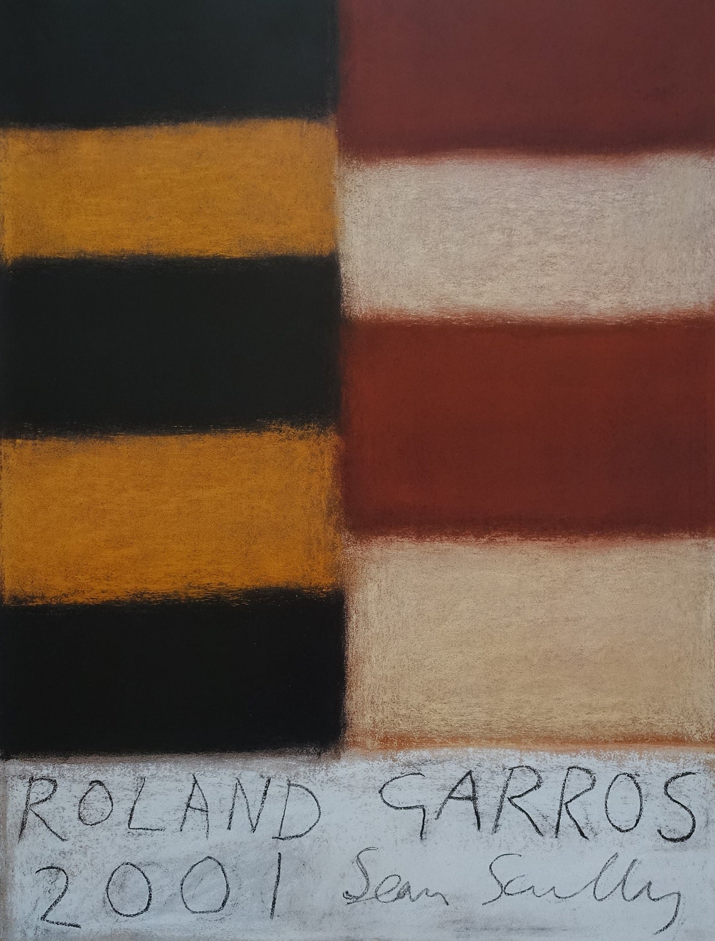 2001 Roland Garros French Open Poster by Sean Scully - Original Vintage Poster