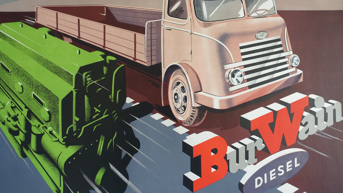 1940s BurWain Motor Advertisement (Denmark) - Original Vintage Poster
