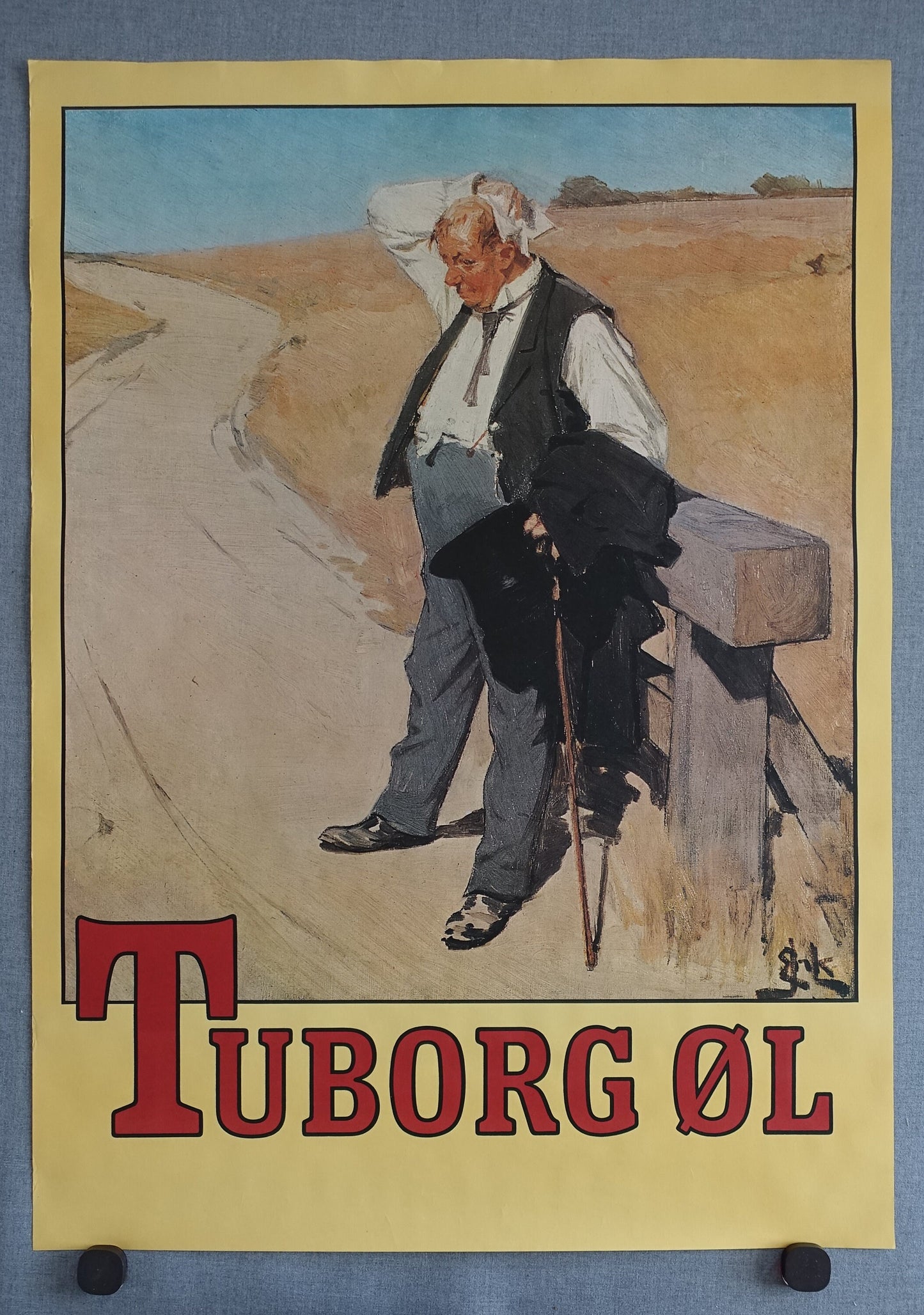 1960s Tuborg Beer Commercial "The Thirsty Man" - Original Vintage Poster