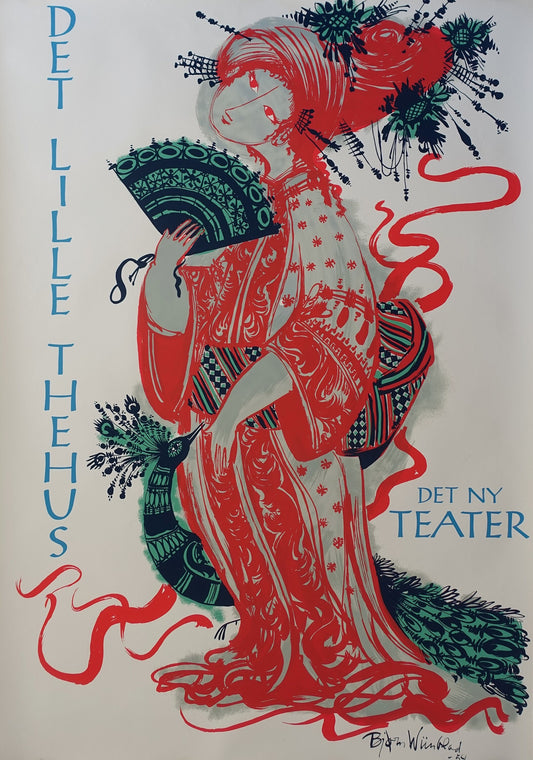 1954 Bjørn Wiinblad's "The Teahouse of the August Moon" at The New Theater - Original Vintage Poster