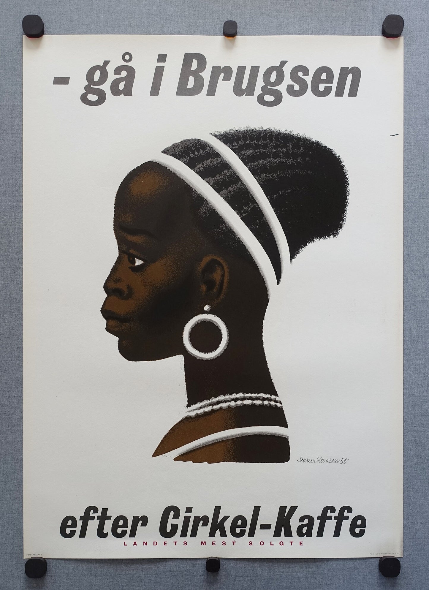1955 Danish Coffee Advertisement (Cirkelkaffe) - Original Vintage Poster