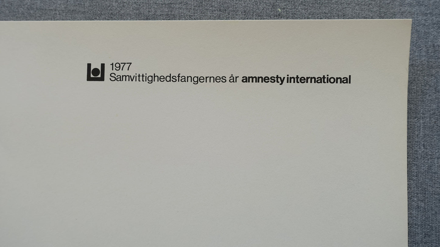 1977 Amnesty International Campaign Poster - Original Vintage Poster