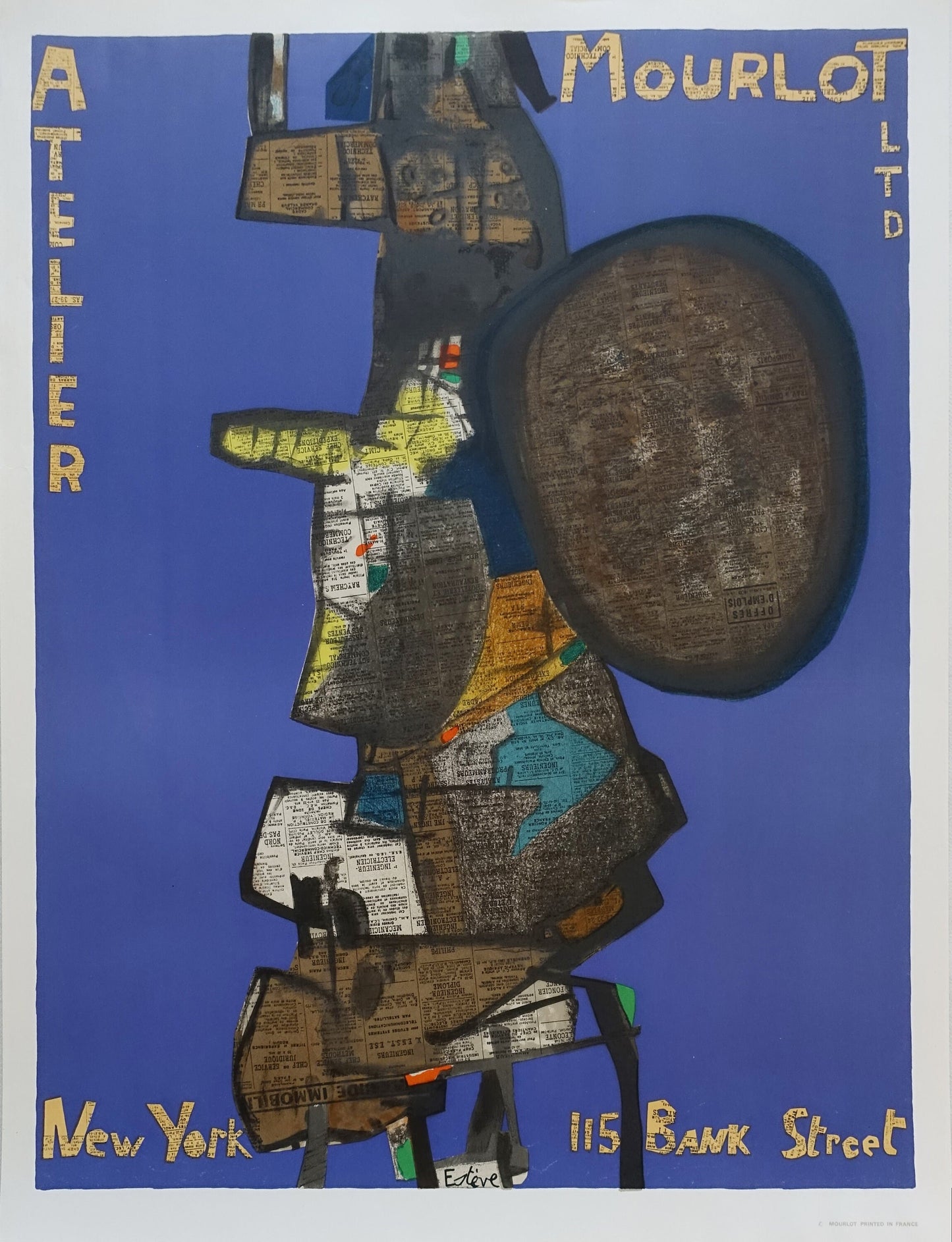 1967 Atelier Mourlot - New York by Maurice Estève - Original Vintage Poster
