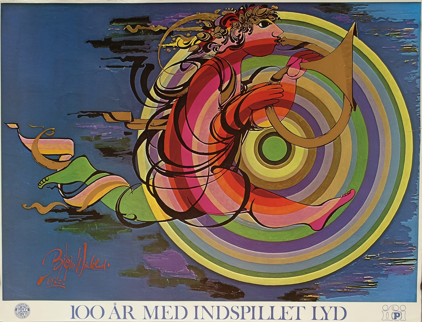 1977 Bjørn Wiinblad Music Artwork for IFOI Denmark - Original Vintage Poster