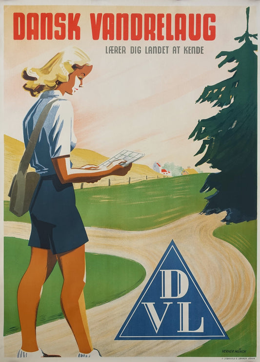 1950s Danish Ramblers’ Association (Dansk Vandrelaug) by Verner Münch - Original Vintage Poster