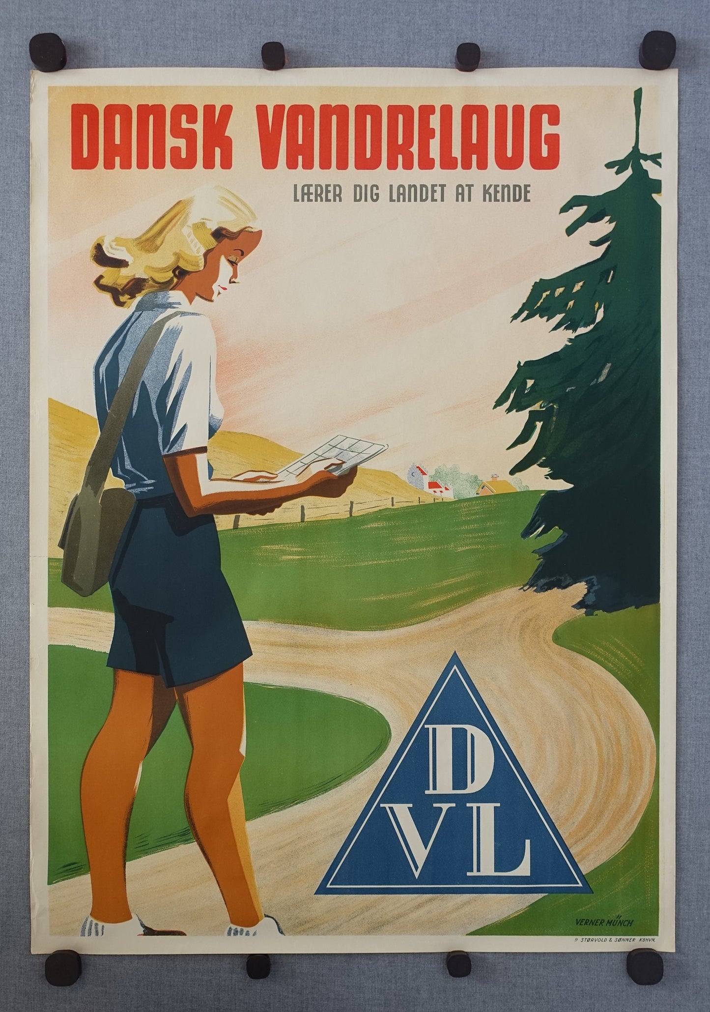 1950s Danish Ramblers’ Association (Dansk Vandrelaug) by Verner Münch - Original Vintage Poster
