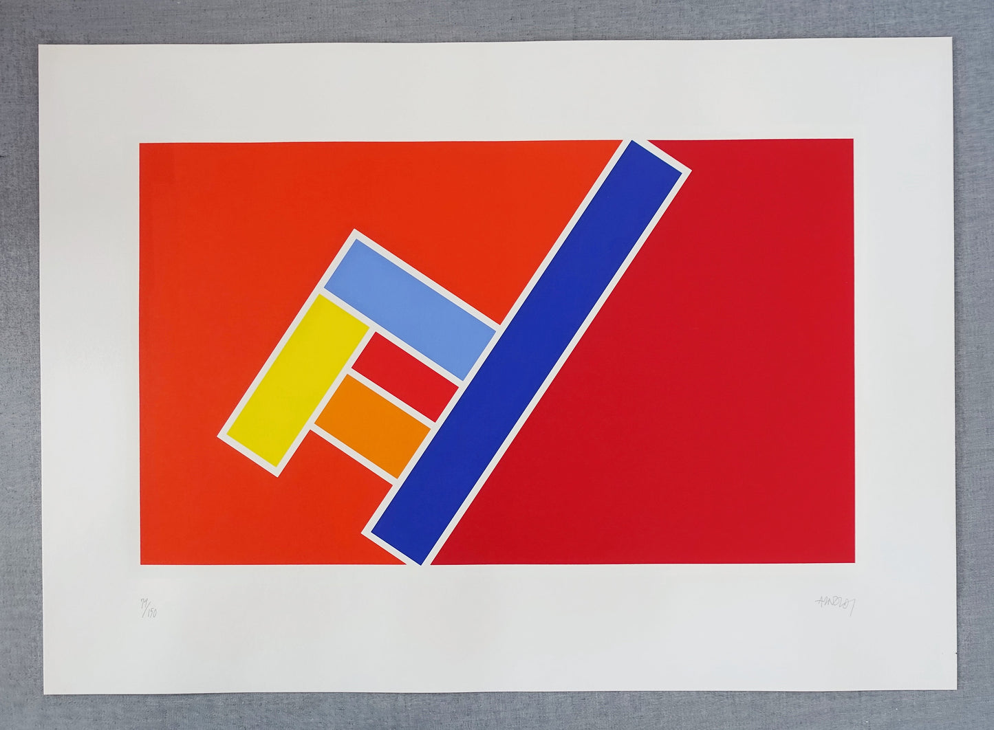 1980s Arnoldi Chair Red Lithography - Original Vintage Poster