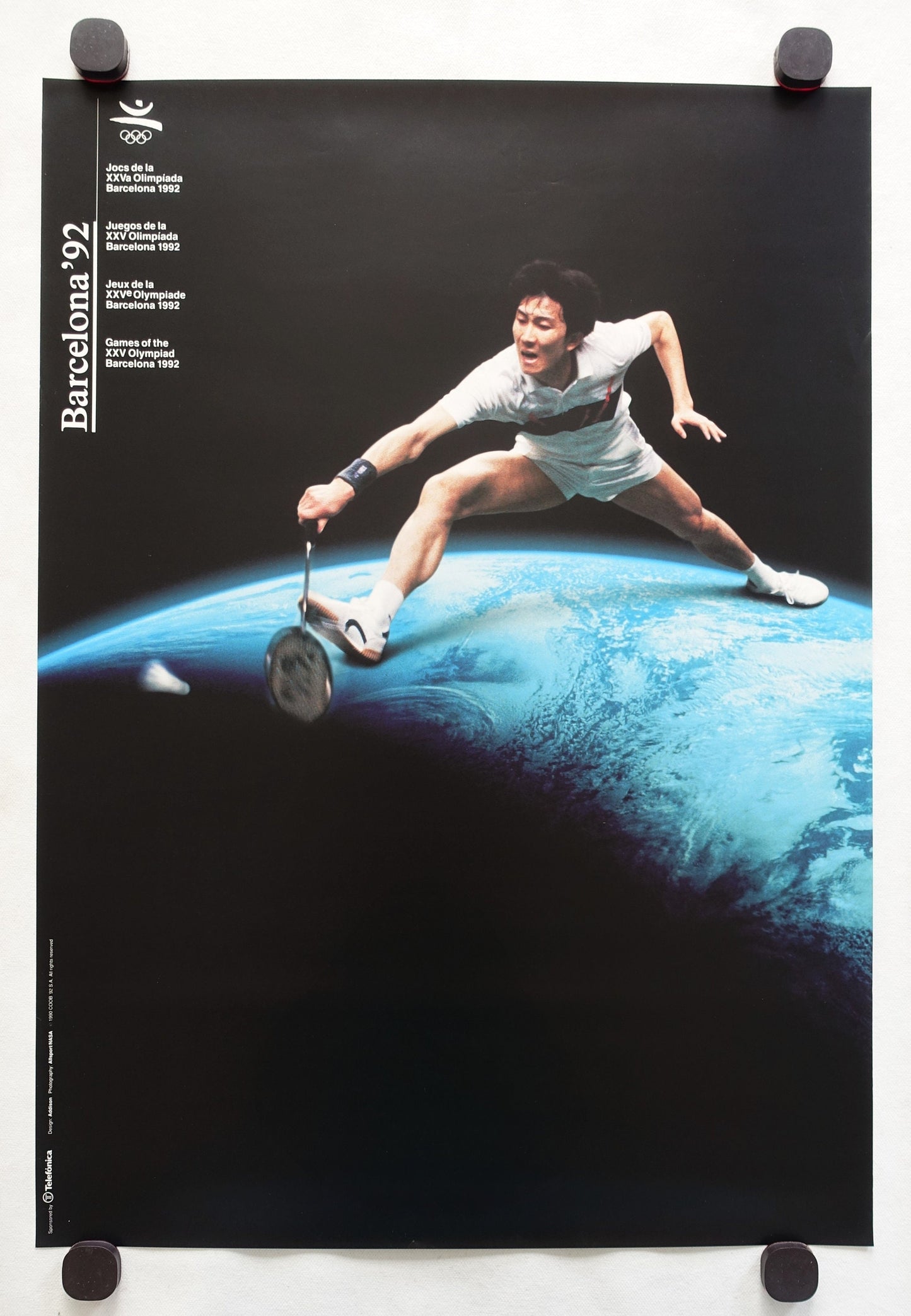 1992 Summer Olympic Games Barcelona Badminton - Original Vintage Poster