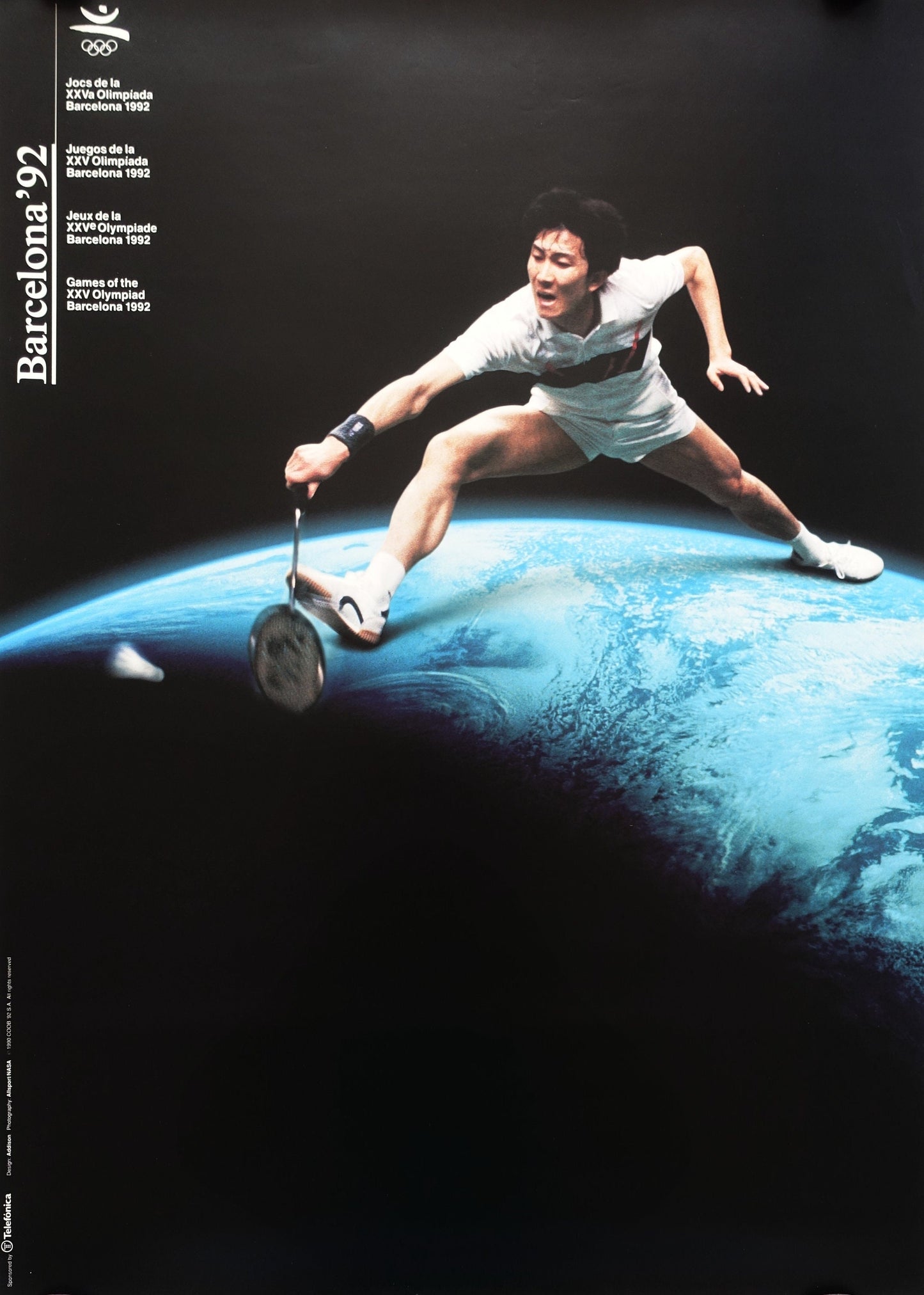 1992 Summer Olympic Games Barcelona Badminton - Original Vintage Poster