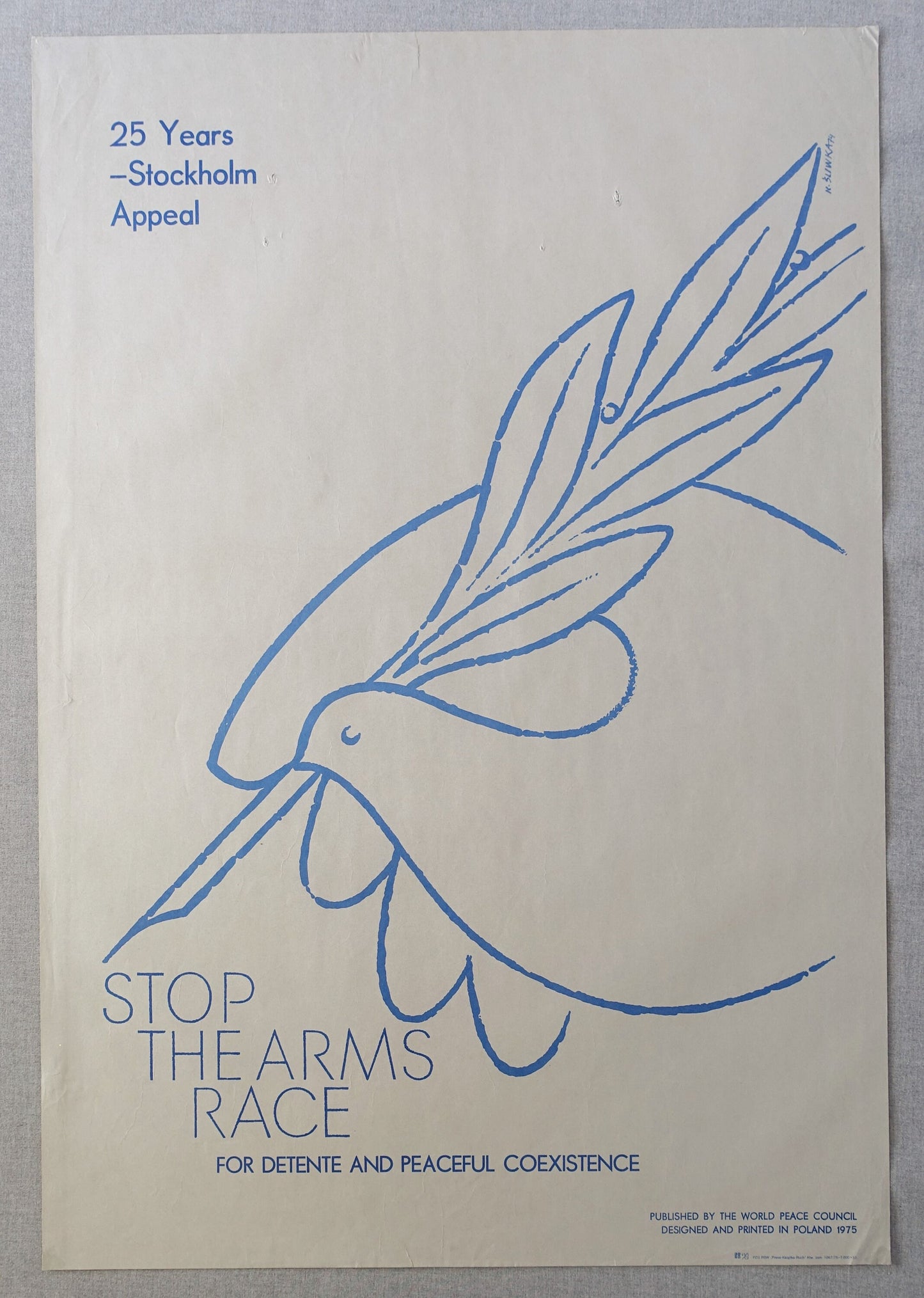1975 Anti-war Campaign Poster Stop the Arms Race - Original Vintage Poster