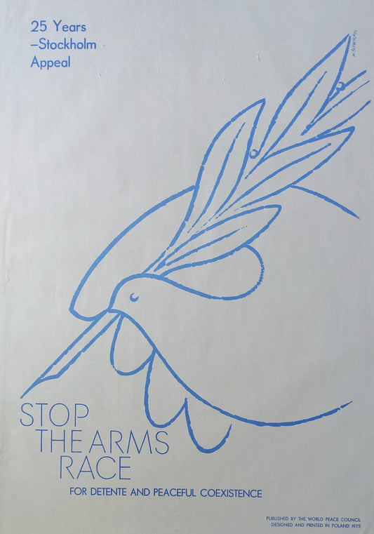 1975 Anti-war Campaign Poster Stop the Arms Race - Original Vintage Poster