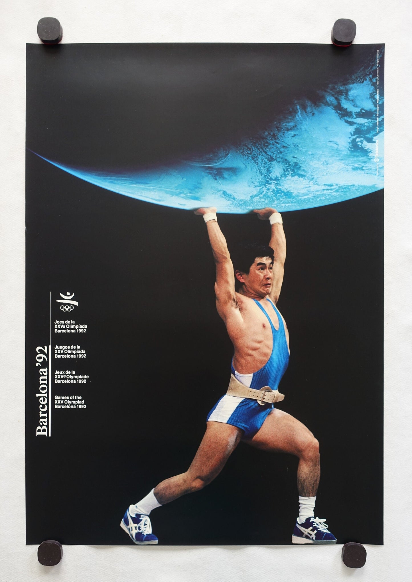 1992 Summer Olympic Games Barcelona Weightlifting - Original Vintage Poster