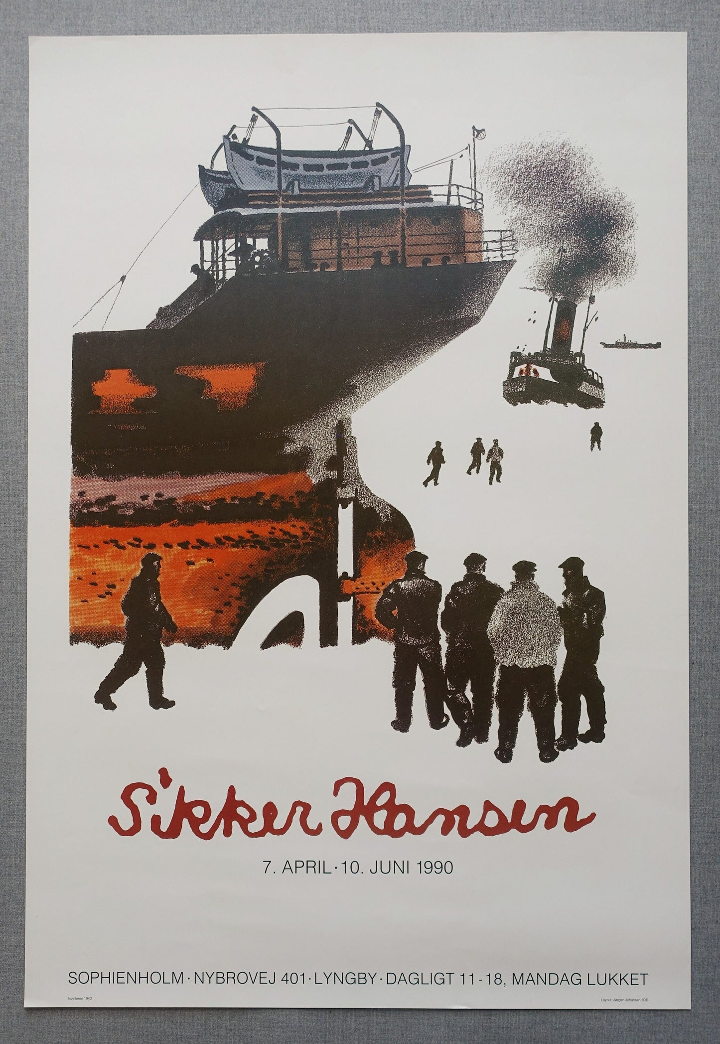 1990 Sikker Hansen Exhibition Poster - Original Vintage Poster