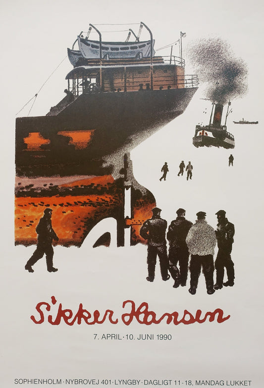 1990 Sikker Hansen Exhibition Poster - Original Vintage Poster