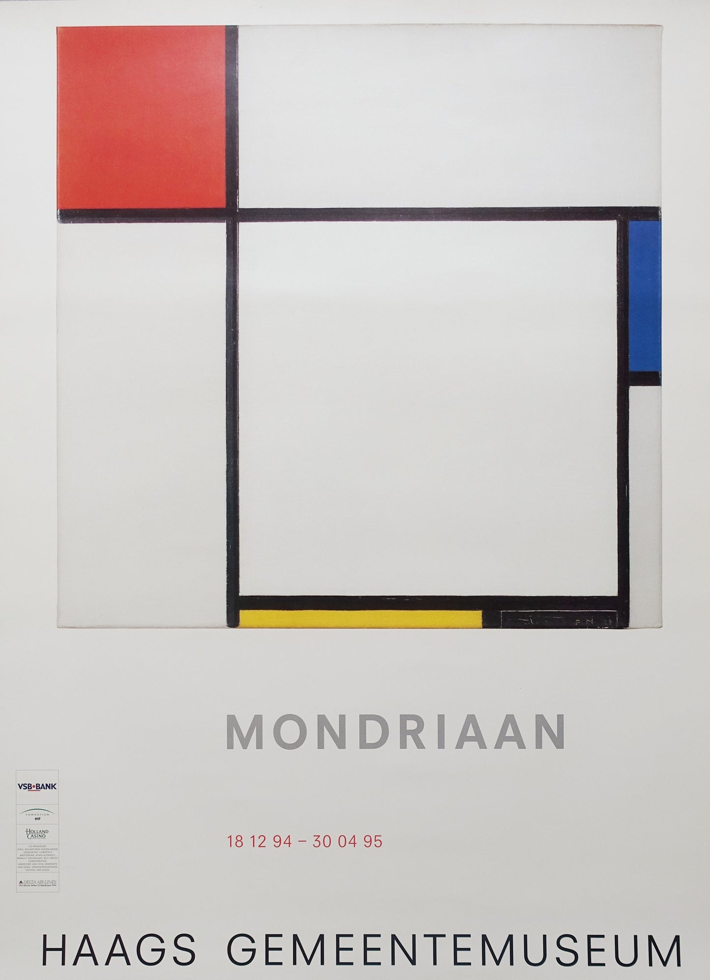 1995 Mondrian Haag Exhibition Poster - Original Vintage Poster
