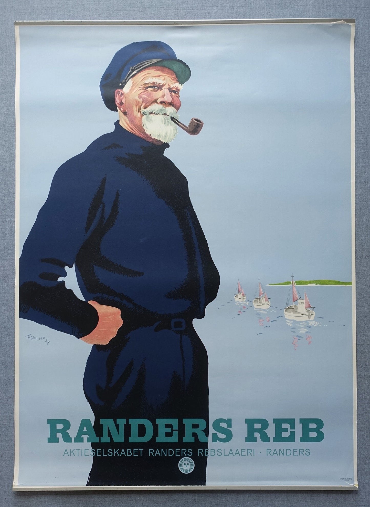 1949 Industrial Ship Advertisement - Randers Reb - Original Vintage Poster