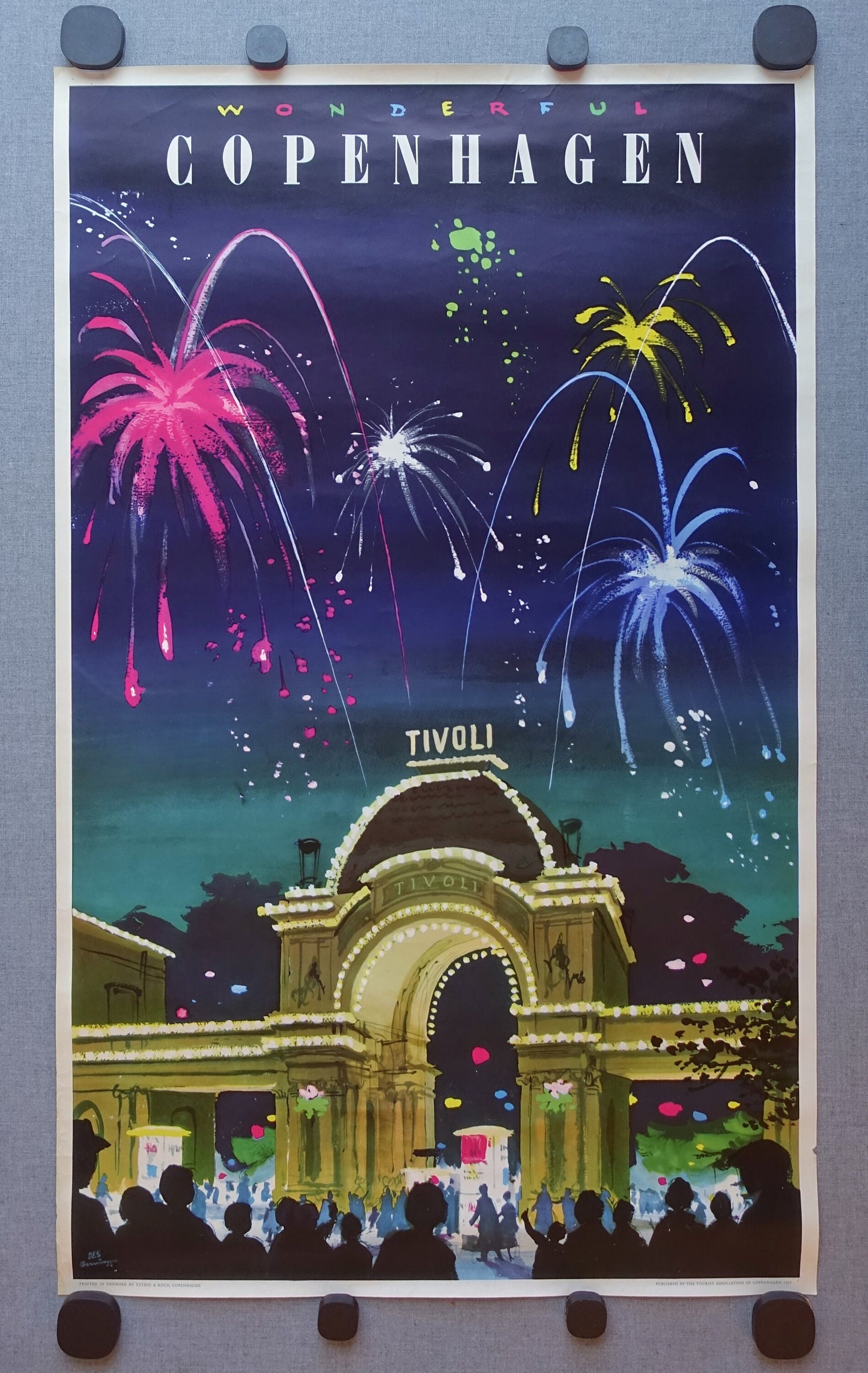1965 Tivoli Gardens by Des Asmussen - Original Vintage Poster