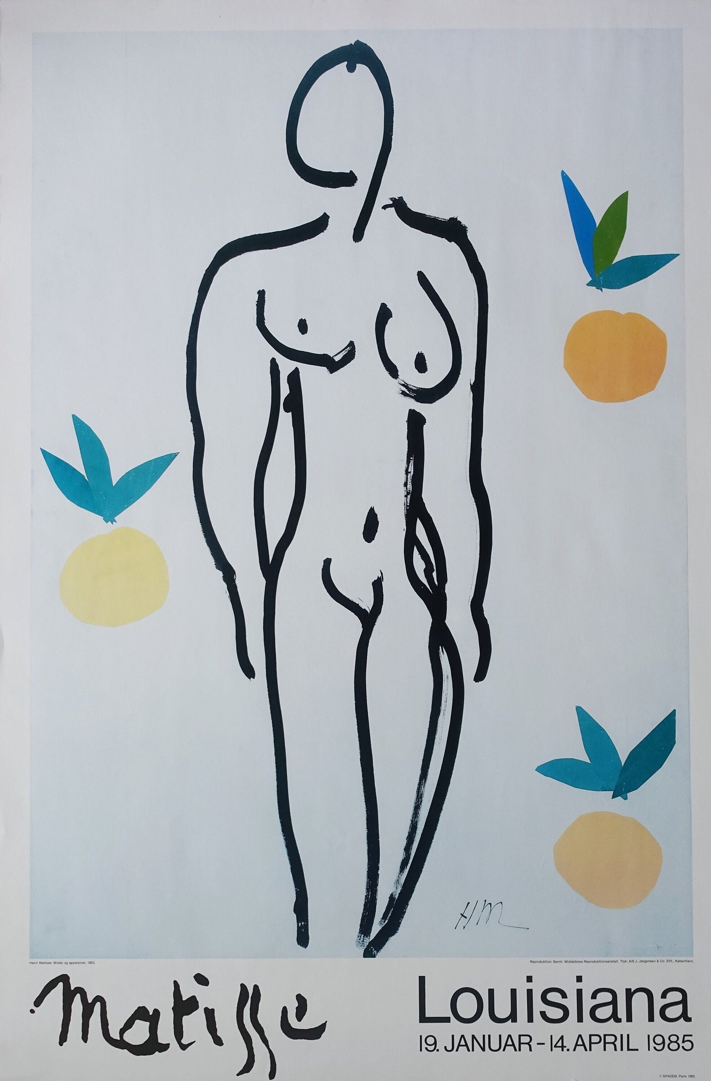 1985 Louisiana Museum of Modern Art Matisse Model and Oranges - Original Vintage Poster