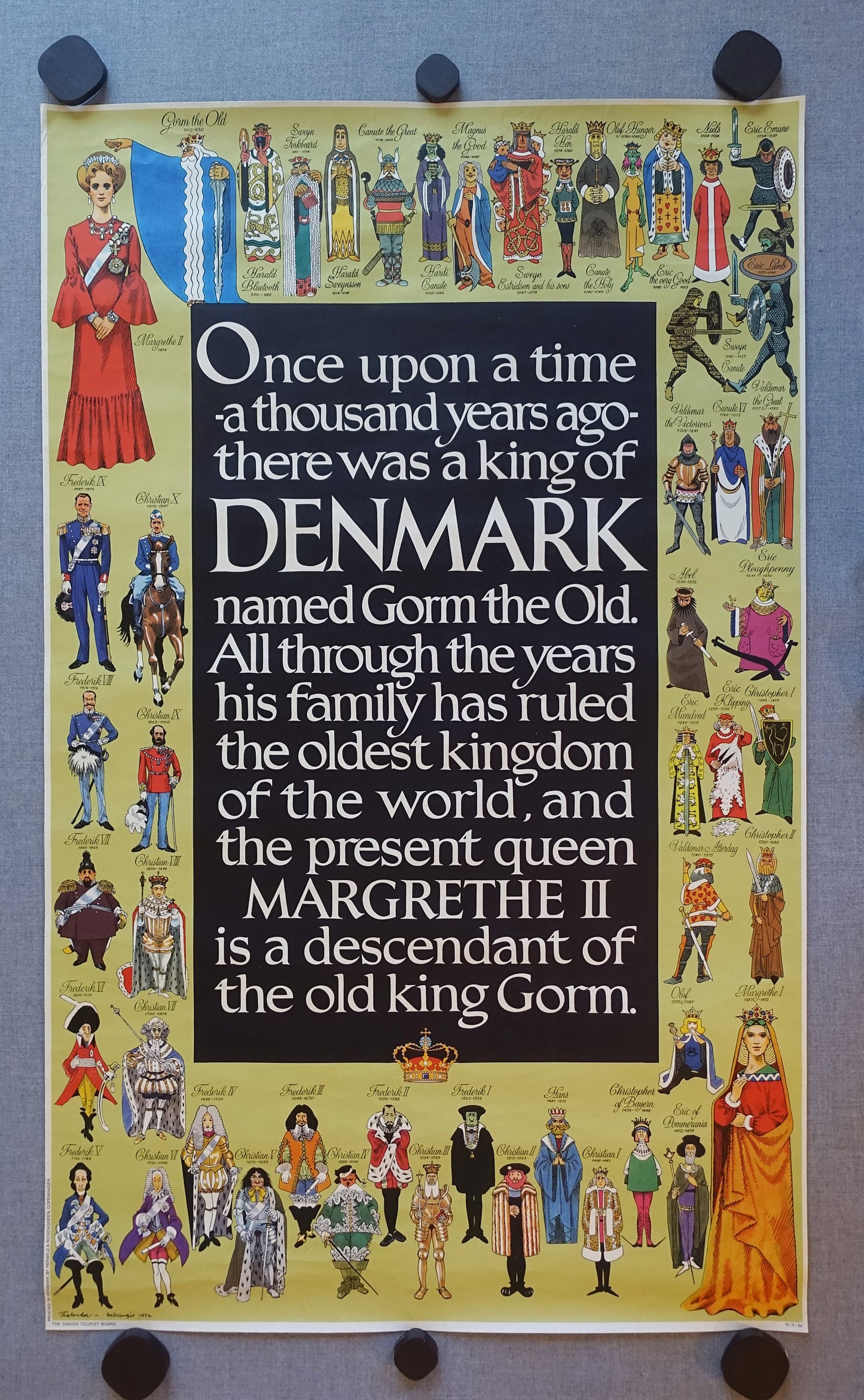 1984 Kings & Queens of Denmark - Original Vintage Poster