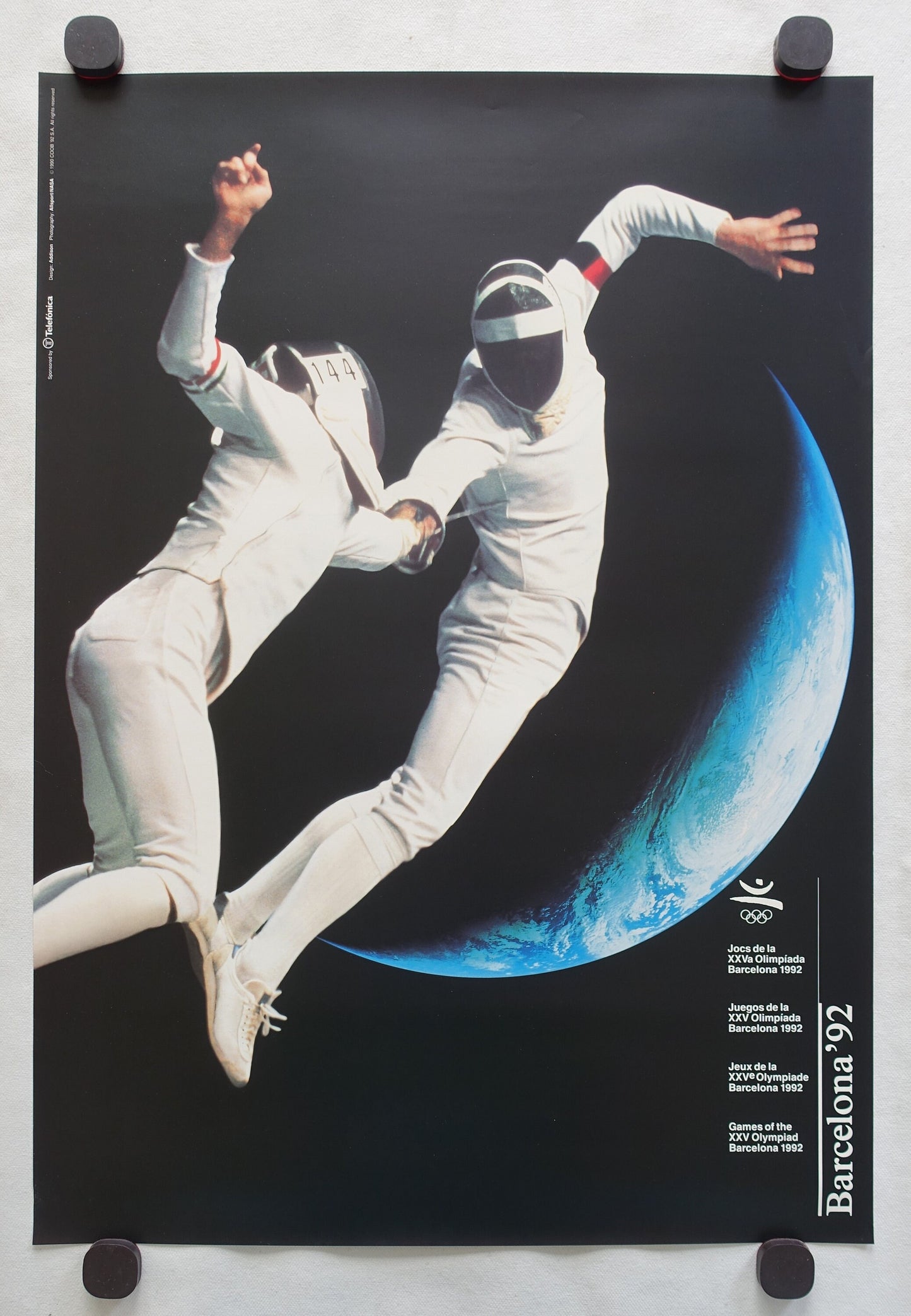 1992 Summer Olympic Games Barcelona Fencing - Original Vintage Poster