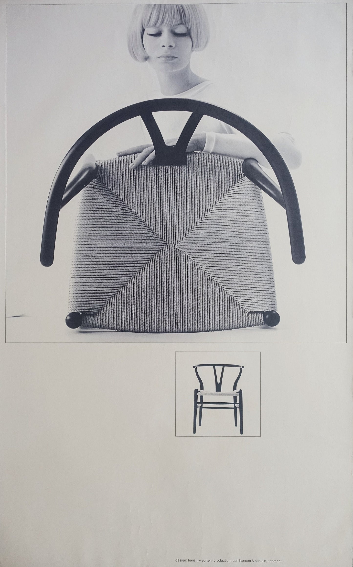 1960s Wegner's Wishbone Chair - Original Vintage Poster