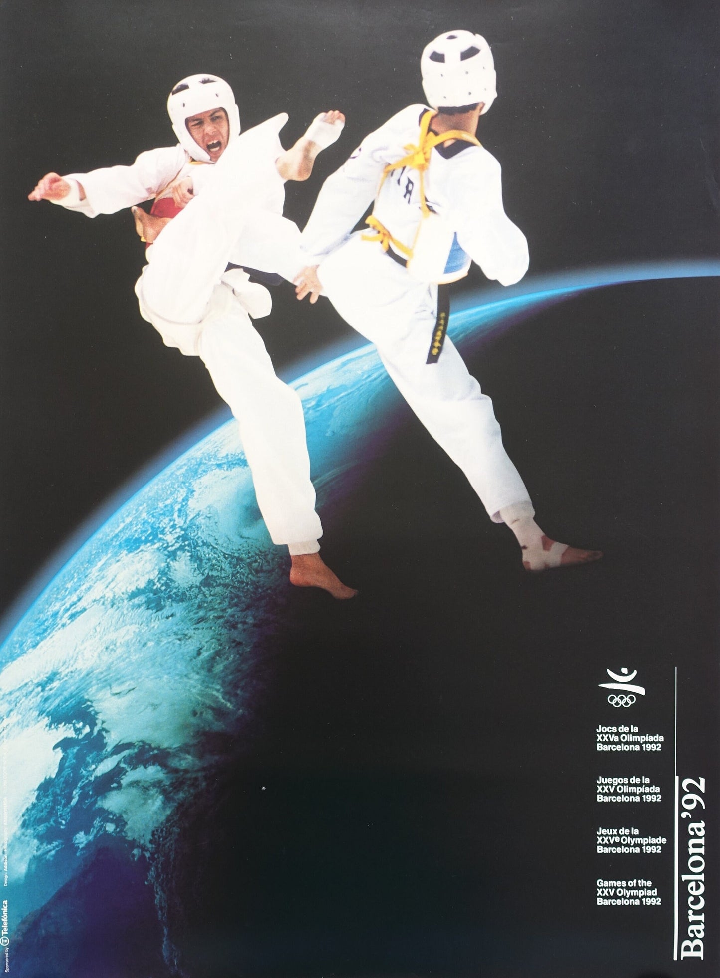 1992 Summer Olympic Games Barcelona Taekwondo - Original Vintage Poster