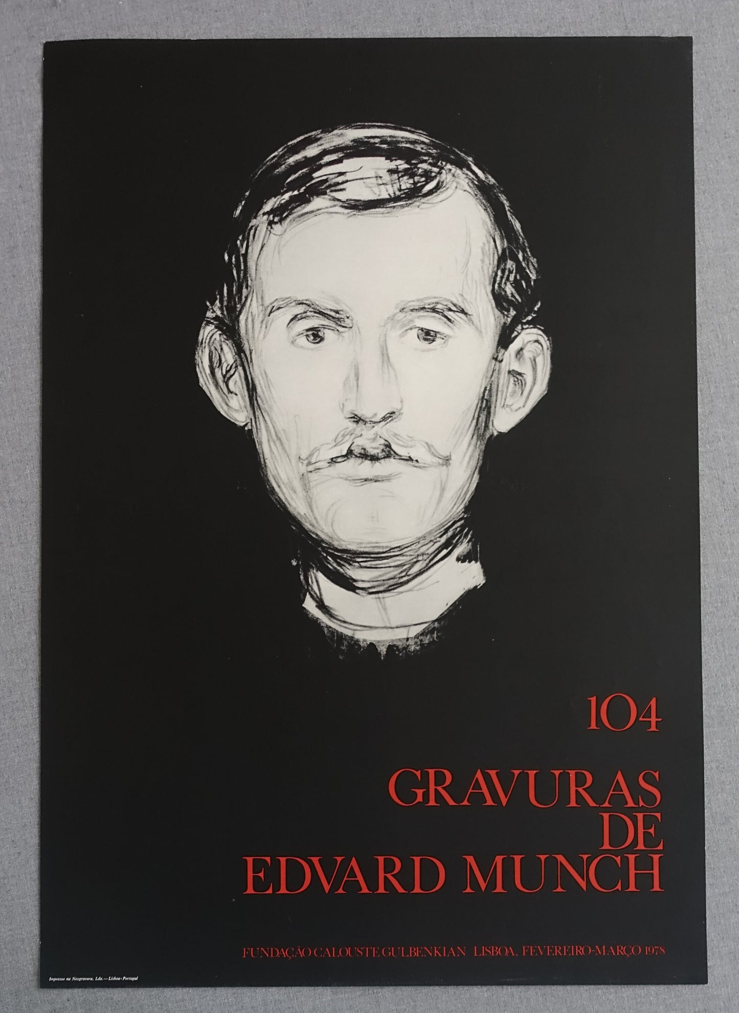 1978 Edvard Munch Exhibition Calouste Gulbenkian Foundation - Original Vintage Poster