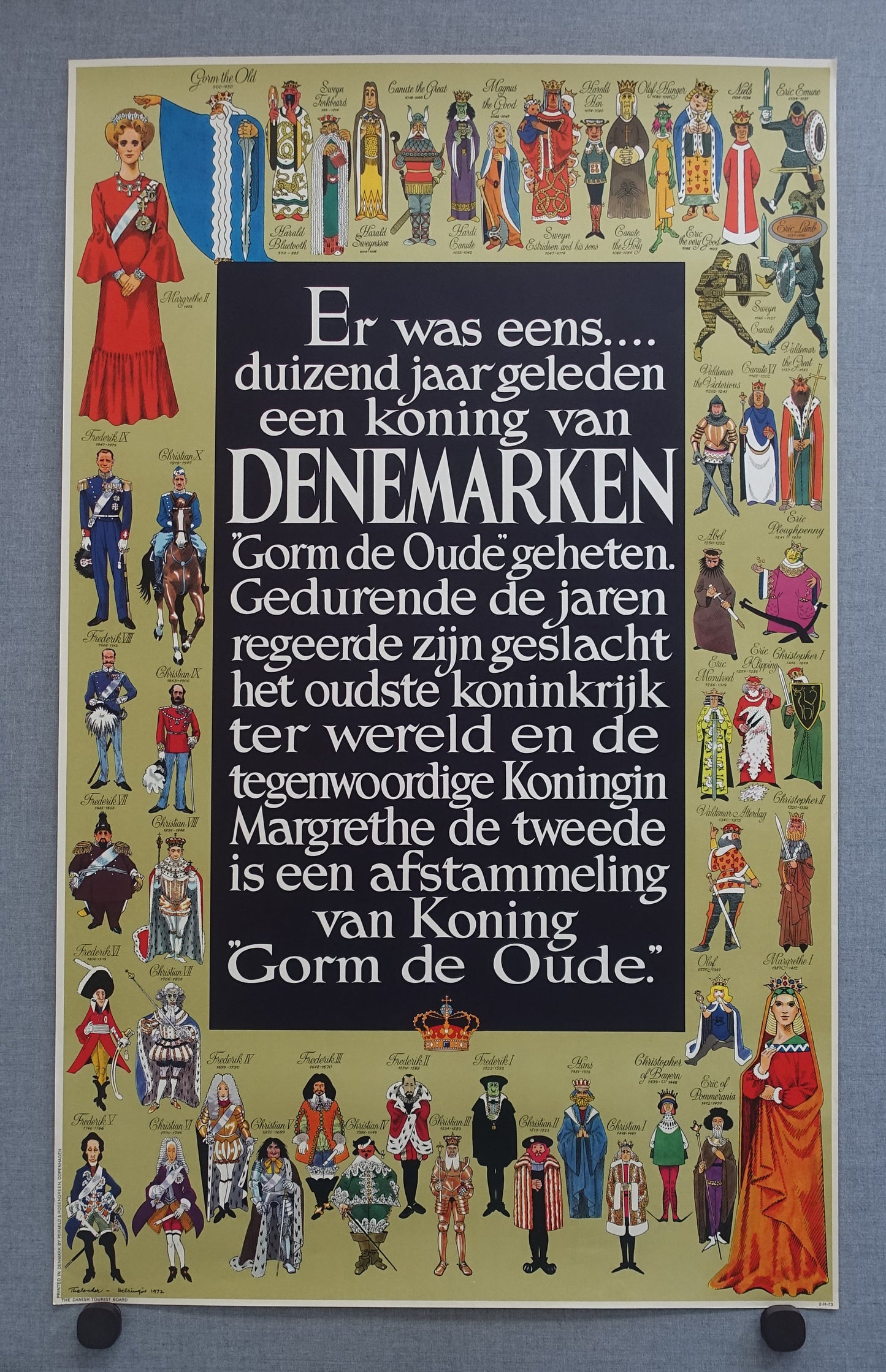 1972 Kings & Queens of Denmark (Dutch) - Original Vintage Poster