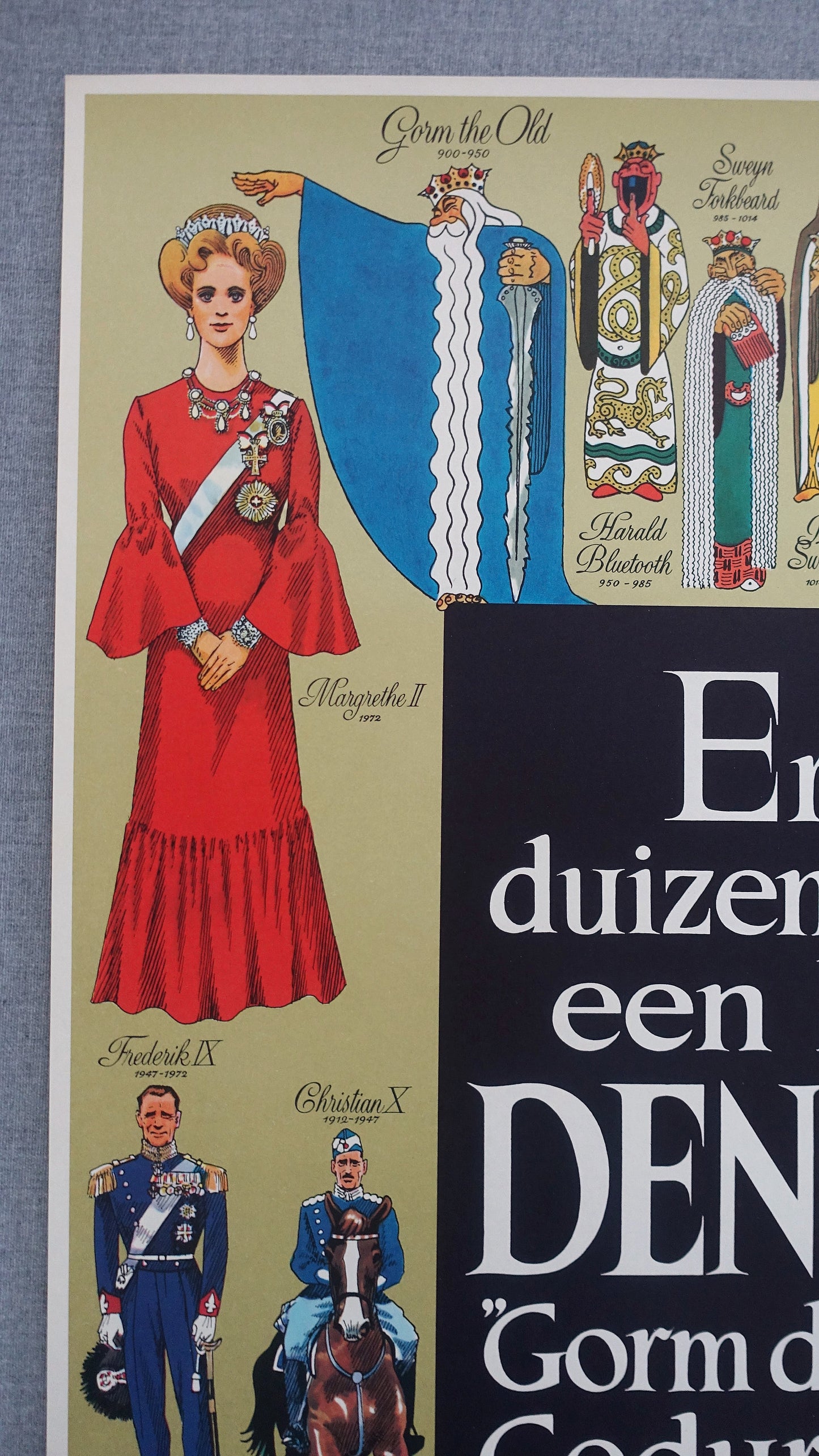 1972 Kings & Queens of Denmark (Dutch) - Original Vintage Poster