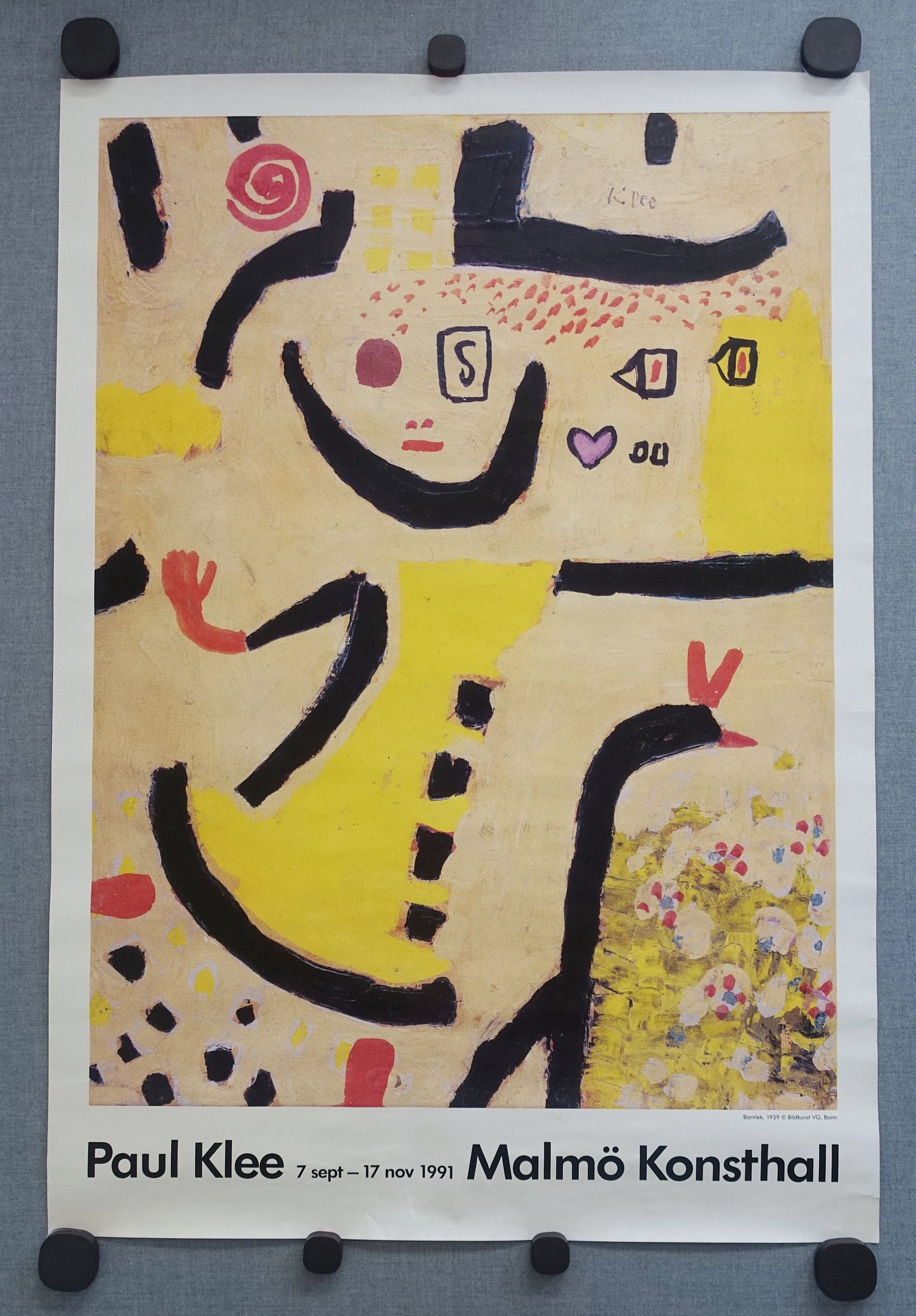 1991 Paul Klee Exhibition Poster Malmo Konsthall - Original Vintage Poster