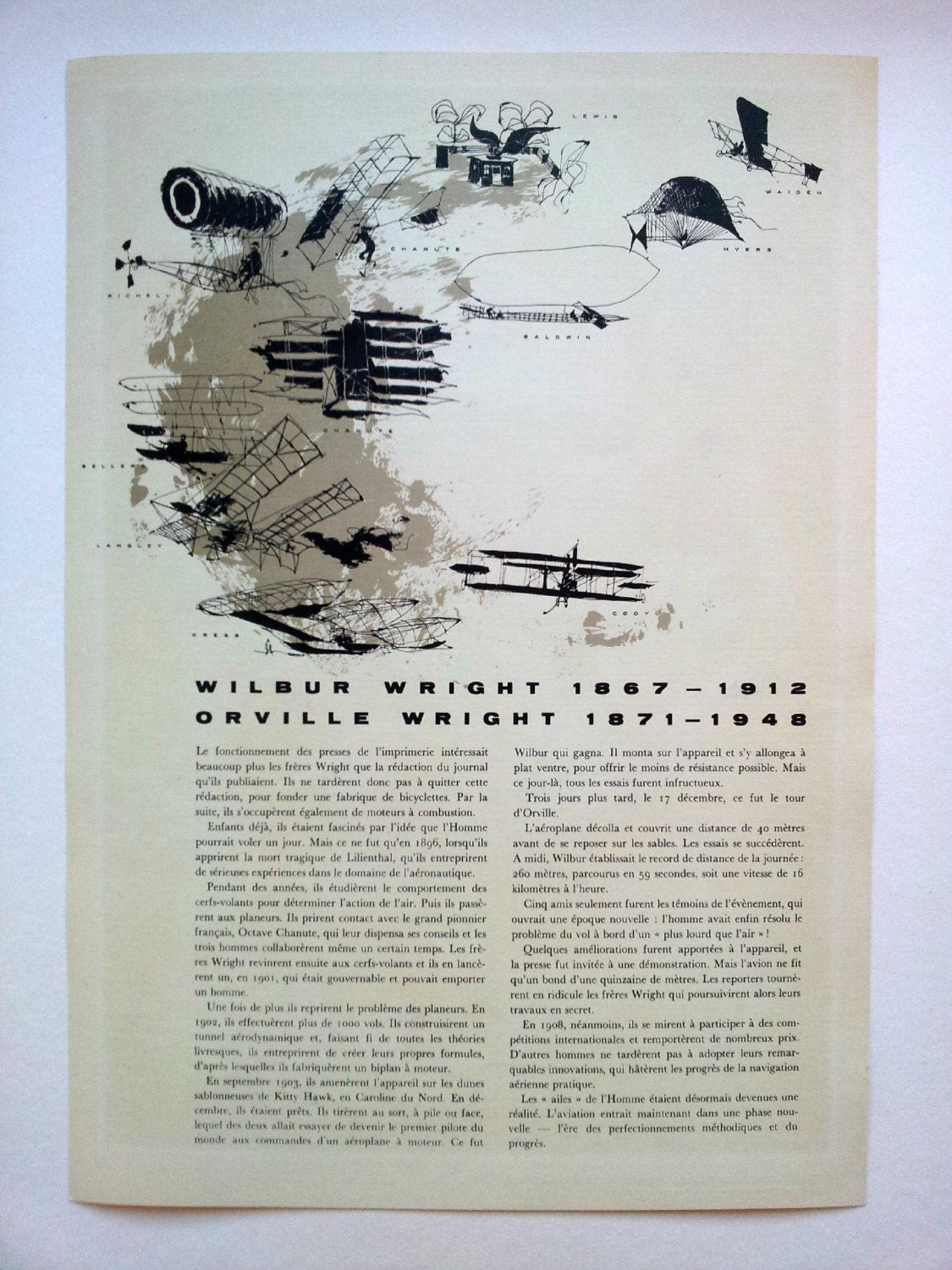 1960 SAS Airlines Poster (Clément F. Ader) - Original Vintage Poster