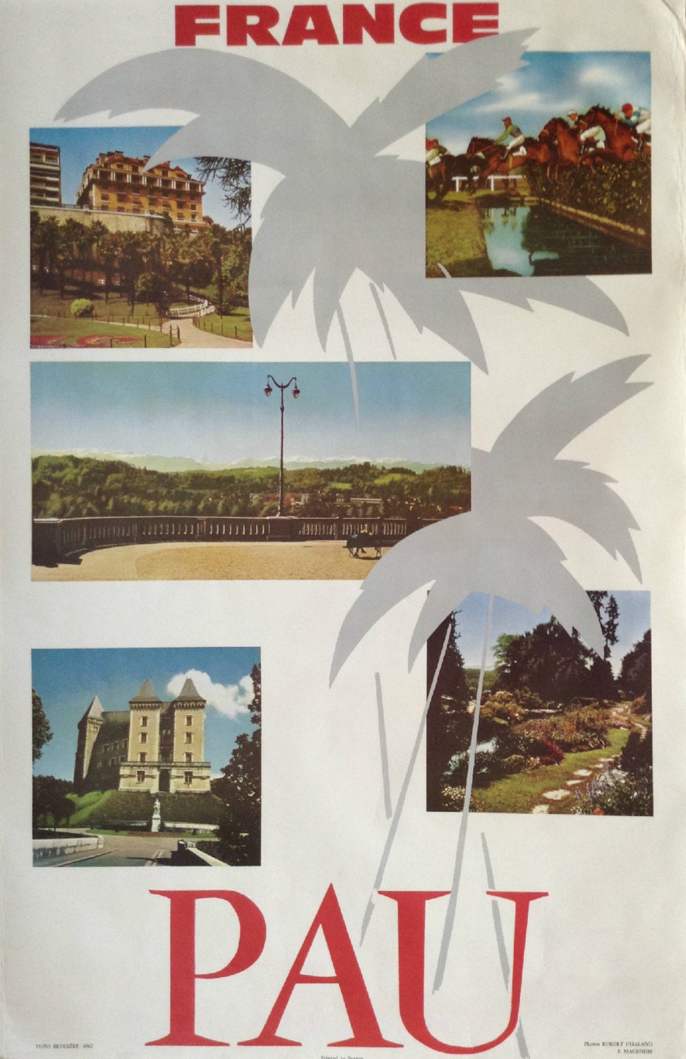 1960s Pau France Travel Poster - Original Vintage Poster