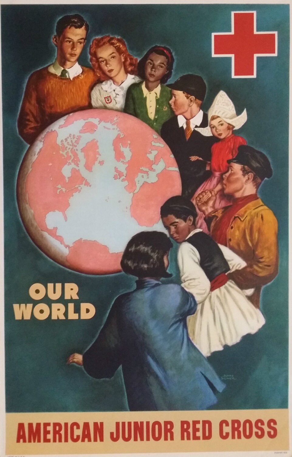 1945 American Junior Red Cross -  Original Vintage Poster