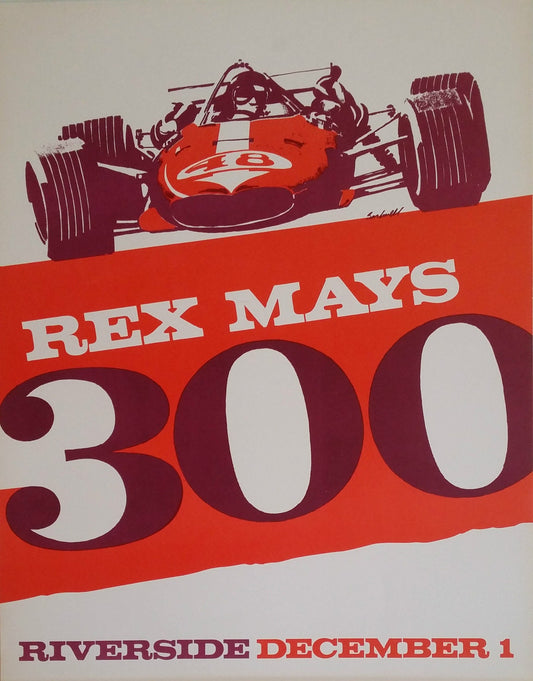 1960s Open Wheel Car Race "REX MAYS 300" - Original Vintage Poster