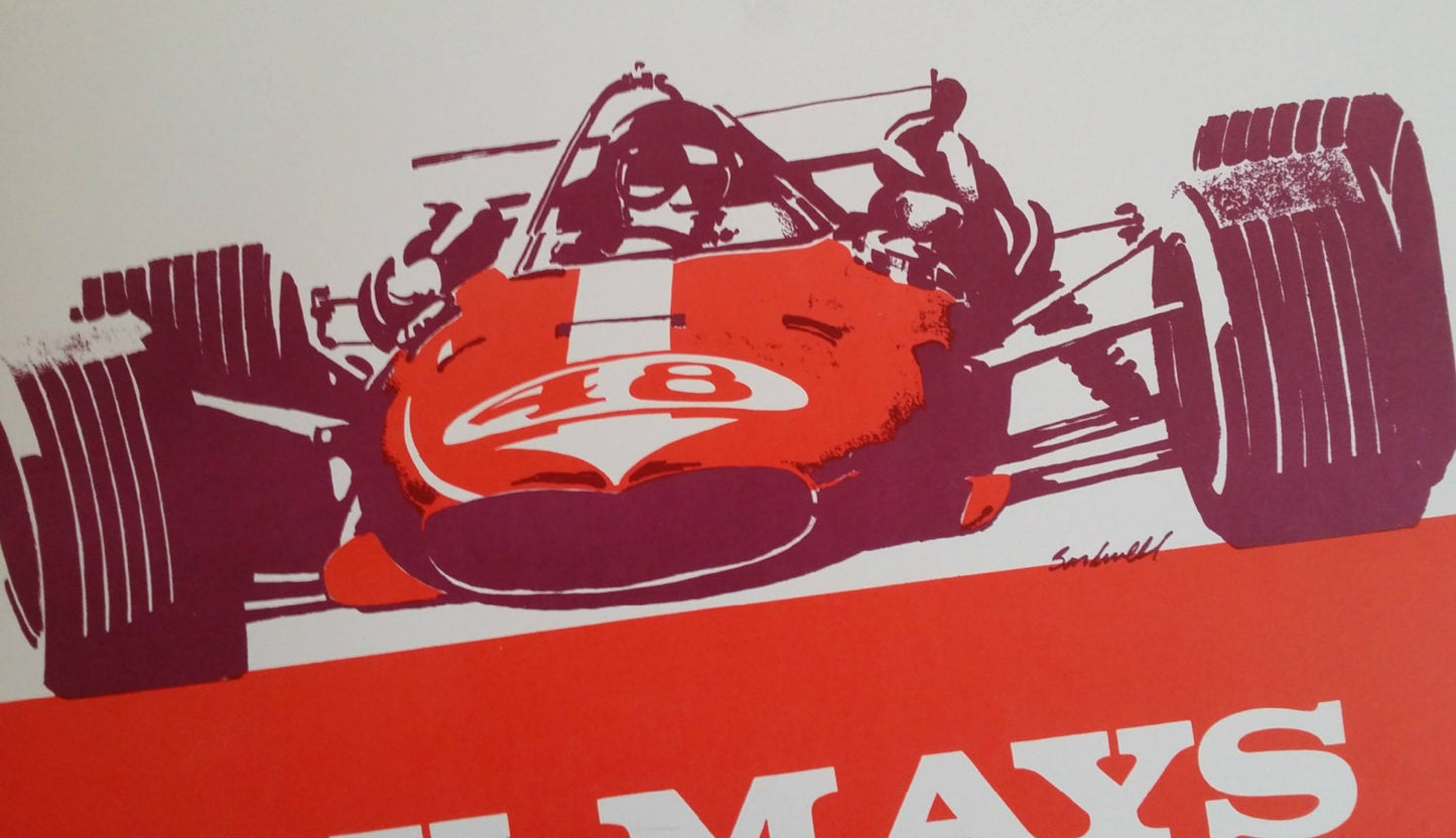 1960s Open Wheel Car Race "REX MAYS 300" - Original Vintage Poster