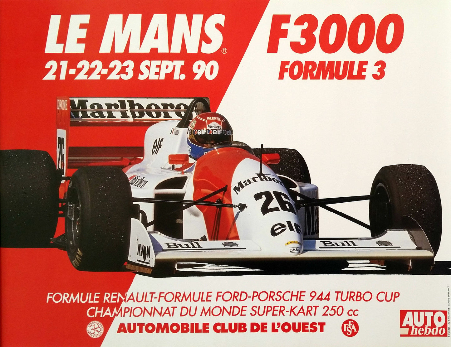 1990 La Mans Formula 3 - Original Vintage Poster