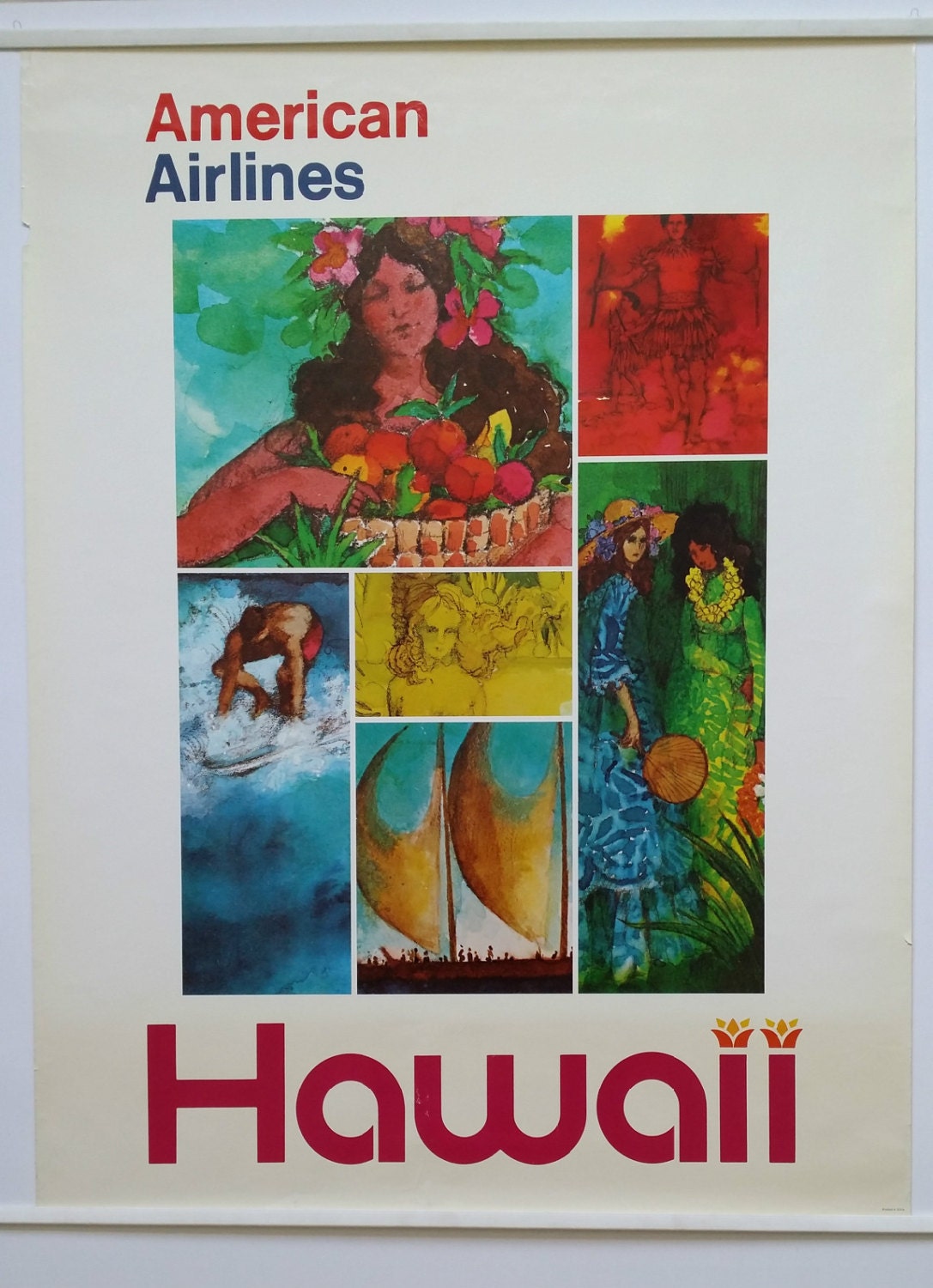1980s Hawaii Travel Poster - Original Vintage Poster