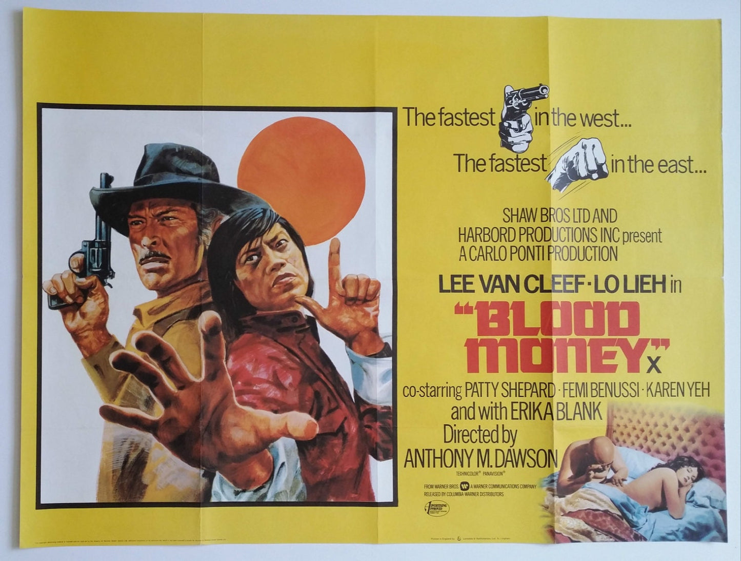 1974 "The Stranger and the Gunfighter/Blood Money" Movie Poster - Original Vintage Poster