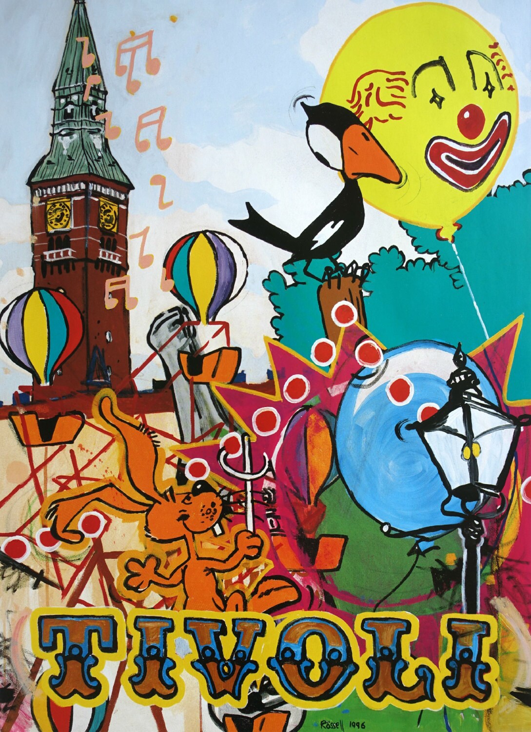 1996 Tivoli Gardens by Peter Rössell - Original Vintage Poster