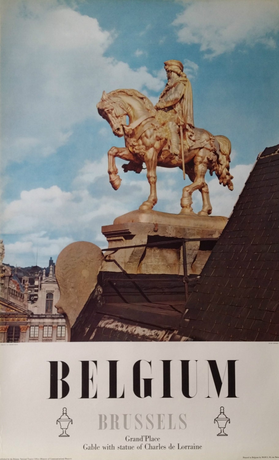 1950s Brussels, Belgium Travel Poster - Original Vintage Poster