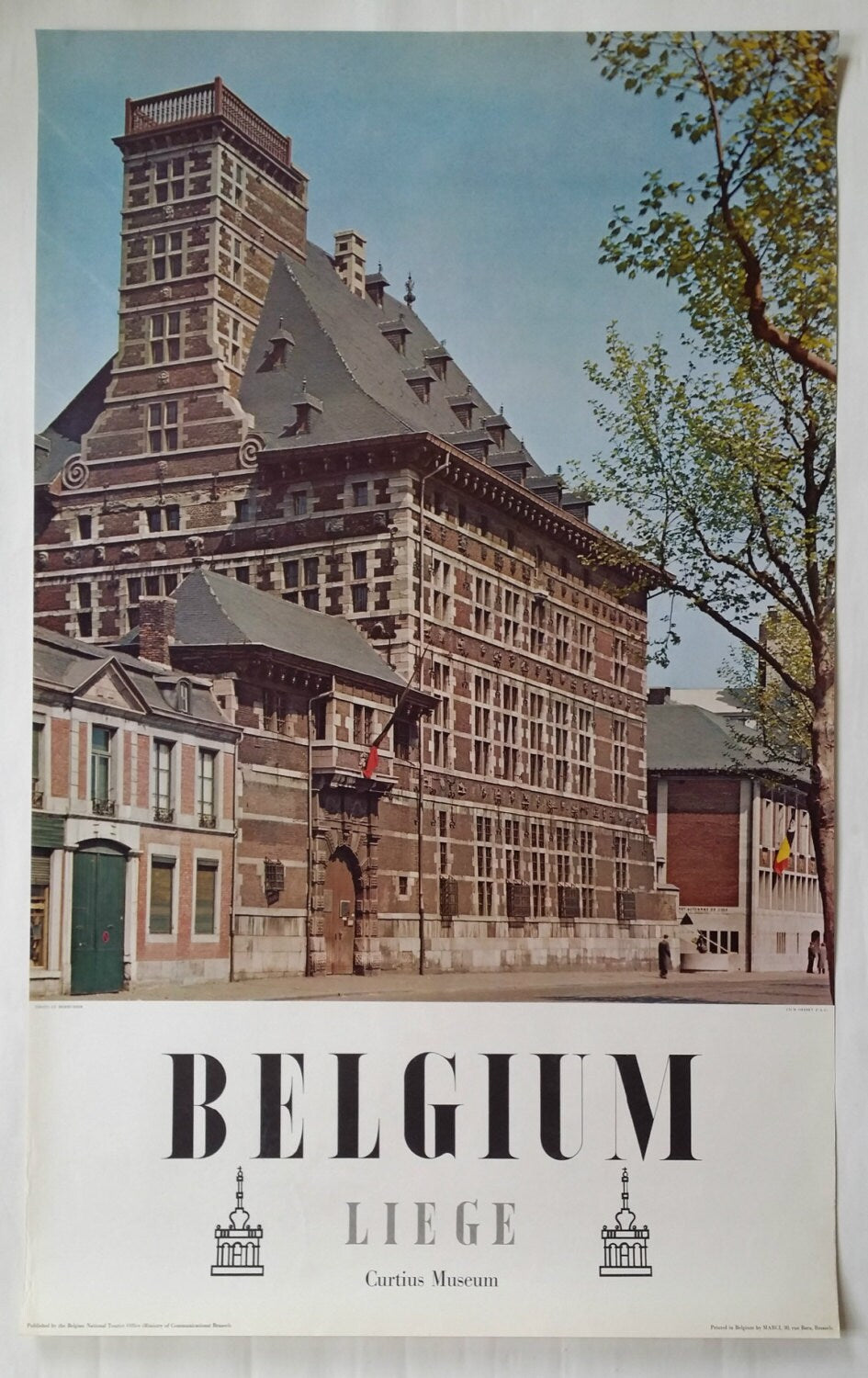 1950s Liège, Belgium Travel Poster - Original Vintage Poster