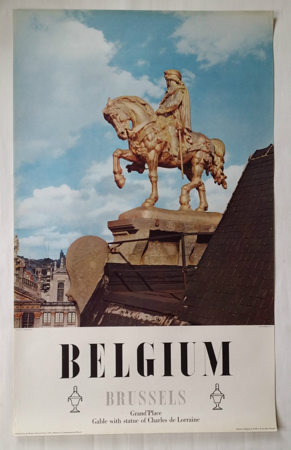 1950s Brussels, Belgium Travel Poster - Original Vintage Poster