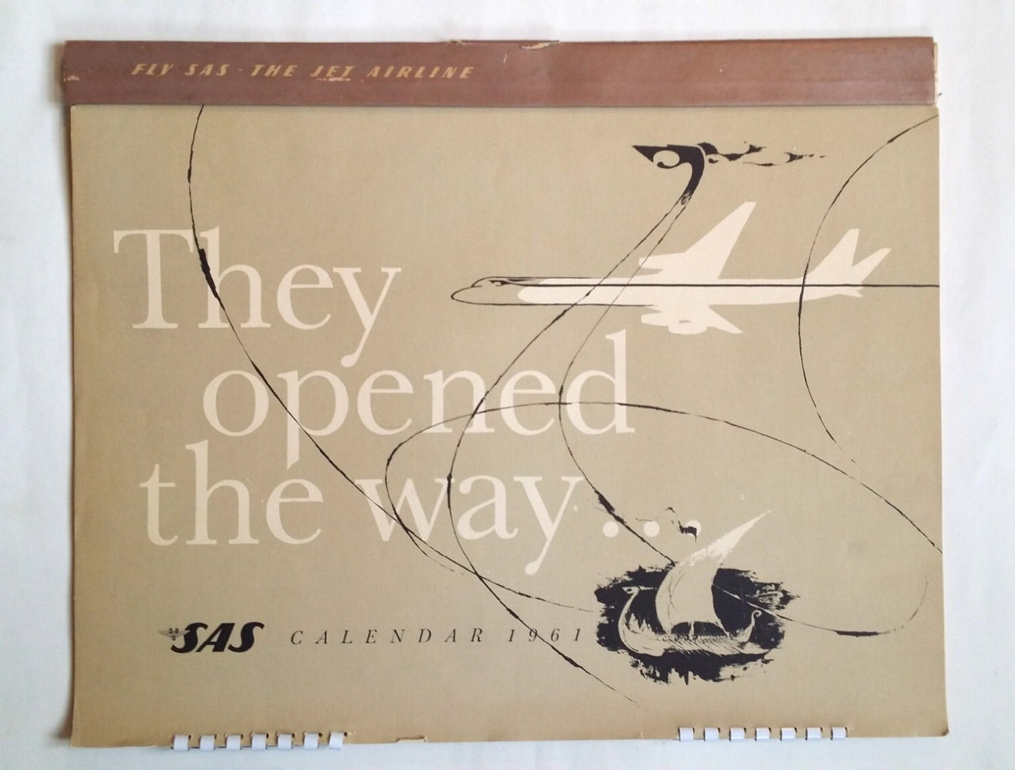 1961 SAS Airlines Calendar by Otto Nielsen - Original Vintage Calendar
